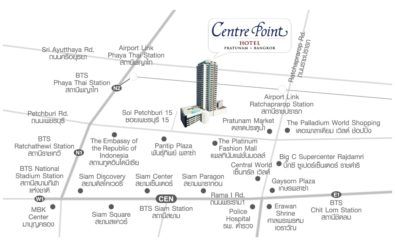 Centre Point Hotel Pratunam - Walkthrough Map