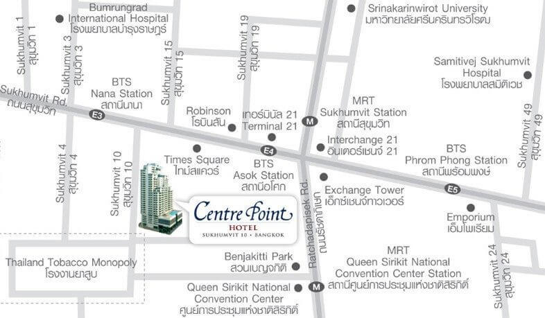 Centre Point Hotel Sukhumvit - Map