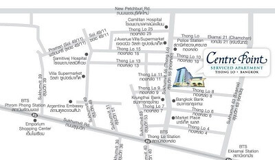 Centre Point Serviced Apartment Thong-Lo - Map